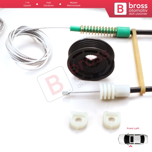 Volvo C70 MK1 872 1996-2002 2-Kapı Coupe 9467884 İçin Sol Cam Kriko Tamir Seti